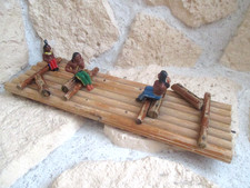 DDR-Spielzeug, originales Indianerkanu (Holz) ohne Zelt mit 3 Indianer !!!