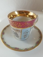 Kindertasse um 1900 mit Spruch Geburtstag Gedeck Sammeltasse Tasse Porzellan Alt