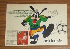 Seltene Werbung vintage ADIDAS Sport Goofy Fußball-Set Trikot Hose Stutzen 1981
