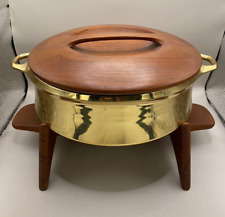 DANSK DESIGN Rechaud Teak Messing Jens Quistgaard JHQ DANMARK 50er Speisenwärmer