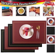 8STK Set Tischset Platzset Platzmatte PU Kunstleder Abwaschbar Platzdeckchen DE