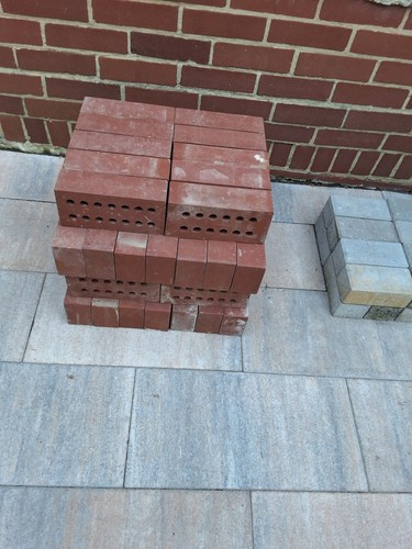 Klinkersteine rot gelocht - rot,