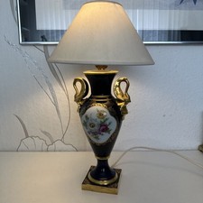Sehr Schöne Porzellan Tischlampe / Tischleuchte  echt Kobalt Lindner Bavaria