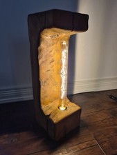 Rustikale Lampe aus Buche, stammholz, Nussbraun, ca 45x15x15cm