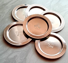 6 Edelstahl Untersetzer mit Blumenkind für Gläser, Teegläser, Tassen, D 8,3 cm