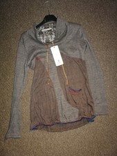 NEU SOGGO PARIS DESIGNER BRAUN EINZIGARTIG LONGLINE PULLOVER PULLI TOP KLEID