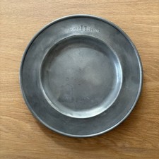Alter Zinn Teller mit Punze Block Zinn und Gravur 1761 PL 24cm Durchmesser 425g