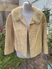 Pelzjacke Vintage M beige Persianer und Nerz