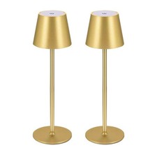 Zoeger 2 Stück LED Dimmbare Akku Tischlampe Kabellose, Wiederaufladbar Warme