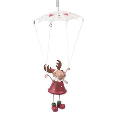 Fallschirm Elch Schwingfigur 21 cm Weihnachten Figur Weihnachtsanhänger Deko