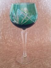 buntes Überfangglas grün Cristall Kristall handgeschliffen Weinglas Kristallglas