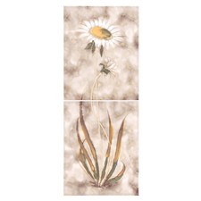 (280€/m² inkl Mwst, zzgl Versand) Fliesenbild Pflanze / Blume 2tlg Italy Vintage