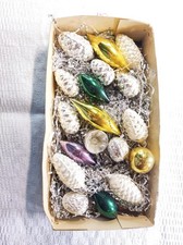 Alter Christbaumschmuck Reflexkugeln Zapfen Oliven Weihnachtskugeln