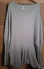 RAINBOW BPC  Long PULLOVER RIPPSTRICK, 56/58, grau Breiter Bund,Fledermaus Ärmel