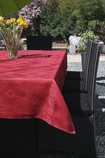 Leinentischdecke rot Ornament