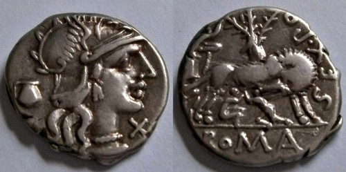 Denarius sextus pompeius - denarius,