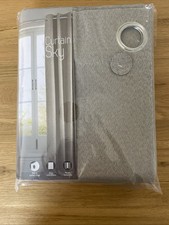 NEU 2 Vorhänge 140 x 260 cm hellgrau mit 8 Ösen/Ringen; Abdunkelnd