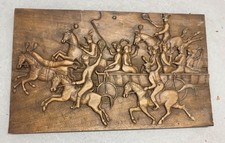 Holz Relief- Reiterszene geschnitztes Wandbild