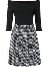 Kleid mit bedrucktem Rock Gr. 36/38 Schwarz Weiss Mini Freizeitkleid Neu