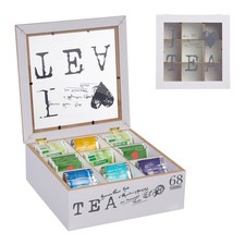 Teebox 9 Fächer Teebeutelspender Teekasten Teebeutel Aufbewahrungsbox Teekiste