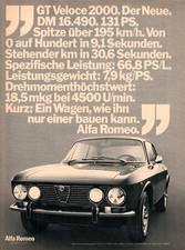 3w23259/ Alte Reklame aus 1971 – ALFA ROMEO GT Veloce 2000