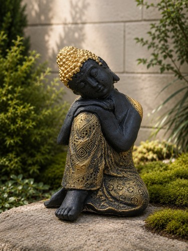 Steinfigur buddha schlafender - steinfigur,