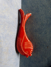 Brosche  Fisch rot 6,5 cm