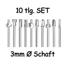 10 tlg. Fräsen Set 3mm Schaft