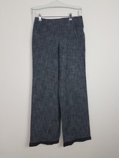 BIBA Damen Hose Gr. 38 weites Bein schwarz Innenbeinl. 85 cm schwarz meliert