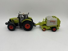 Vintage Bruder 03010 Traktor Claas Atles 936 mit Rollant 250 Rundballenpresse