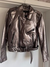 Biker Lederjacke metallic