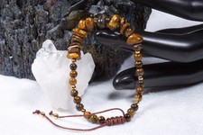 Edelstein Armband Tigerauge | verstellbar ca. 16cm-28cm Kugel-& Steinchenarmband