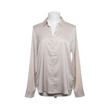H&M, Hemd, Größe: 42, Beige, Elasthan/Polyester, Einfarbig, Satin, Damen #768
