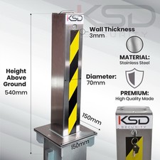 Einziehbare Einfahrt Sicherheitspoller Edelstahl abschließbar Parkpfostenstange