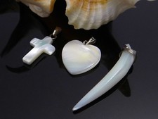 Perlmutt Zahn Herz Kreuz