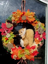 Türkranz Wanddekoration  Eichhörnchen Fell  Fliegenpilz Herbst Neu 30 Handarbeit