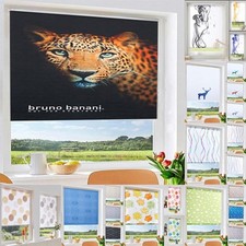 Rollo Motiv bunt Druck Muster Lichtschutz ohne Bohren Easyfix Seitenzug Klemmfix