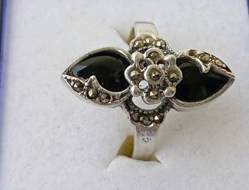 Silberringzwei kleine onyx - kleine,