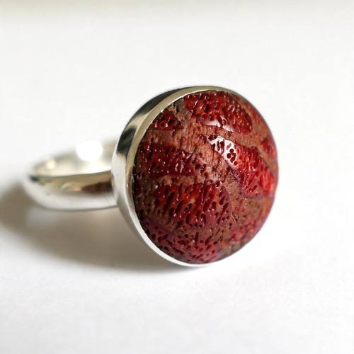Korallenring 925 silber - 925,
