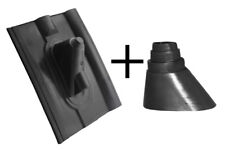 Dachziegel Frankfurter Pfanne Schwarz Kunststoff Sat inklusive Mastmanschette