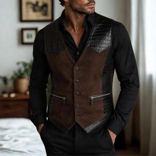 Herren lederweste braun - herren,