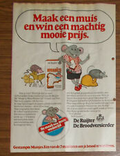 Seltene Werbung DE RUIJTER Muis Brotaufstrich Niederlande 1976