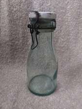 Alte Milchflasche Glas Glasflasche Bügel Dresden Glasindustrie Werbung Reklame 