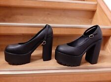 Gothic Frauen Schuh, Plateau 6 cm,  Blockabsatz 13 cm, Chunky Heels  NEU