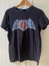 schwarzes Superhelden T-shirt mit Aufdruck S/M Jugentliche/Unisex