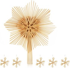 Baumspitze 25 cm Stern aus Stroh natürliche Tannenbaumspitze Weihnachten