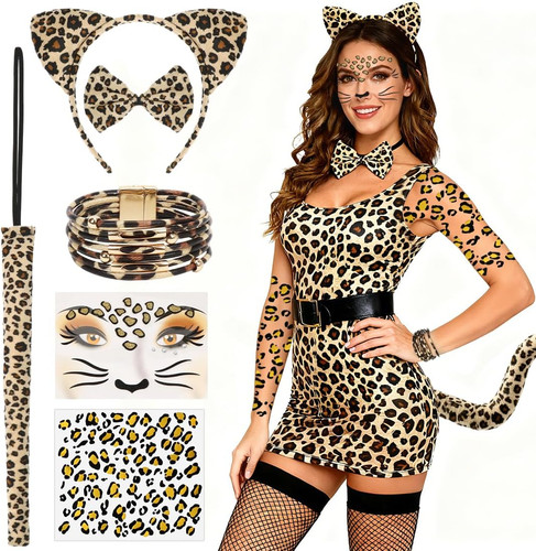 Leoparden kostüm damen - leoparden, damen,6
