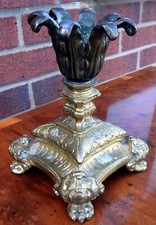 Renaissance um 1700 Bronze Kerzenleuchter Guss Metall Kerzenhalter Grotesk Antik