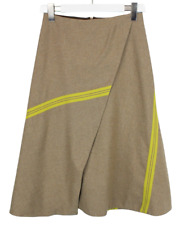 Chicca Lualdi Rock Damen (Eu) 40 Wolle Reißverschluss Fly Knielang Brown