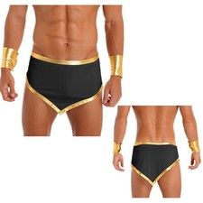 Herren Römer Kostüm Griechen Gladiator Rock mit Armbänder Karneval Mottoparty